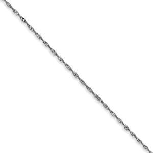 1mm, 14k White Gold, Singapore Chain, 18 Inch